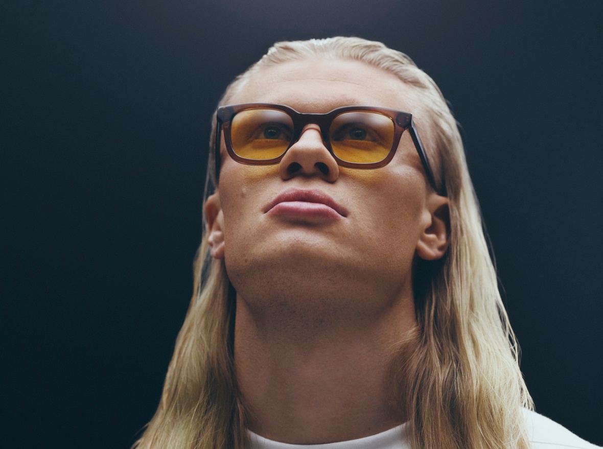 Erling Haaland in tinted lenses