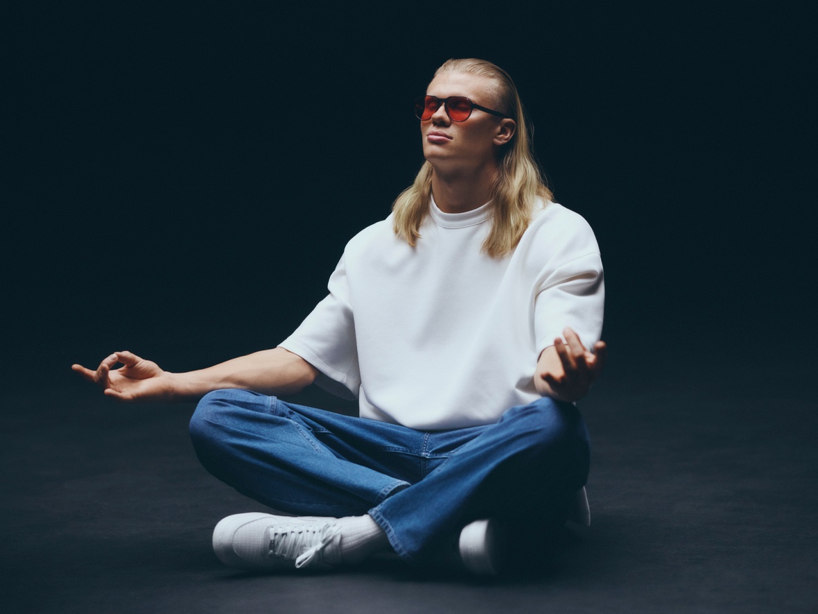 Erling Haaland in tinted lenses