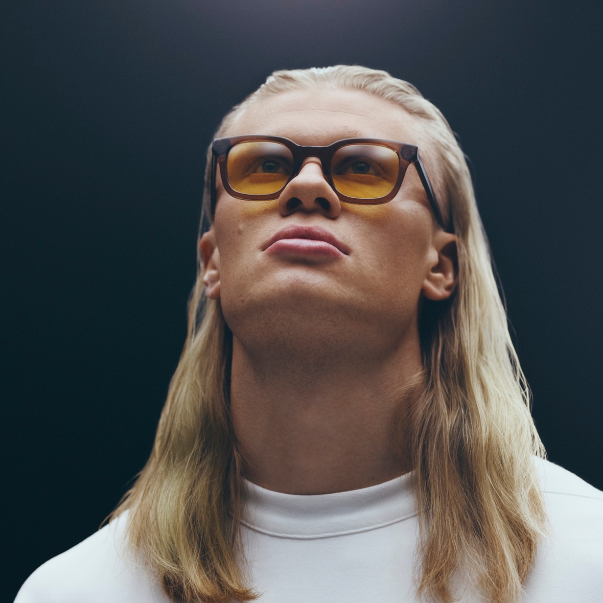 Erling Haaland in tinted lenses