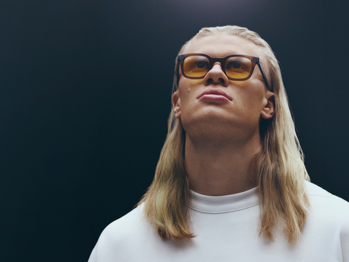 Erling Haaland in tinted lenses
